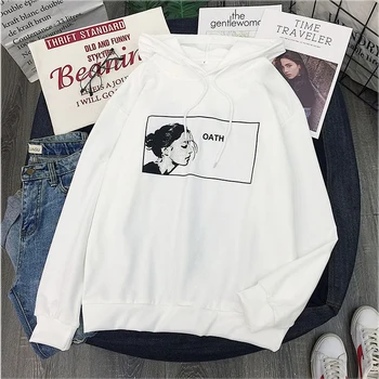 

Spring Sweatshirt Pullover Women's Loose Casual Jacket Korean Head Stitching Long Sleeve Fashion Jacket Ladies Printed Hoodies