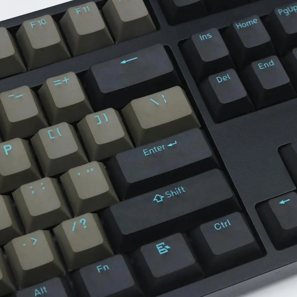 Колпачки для клавиш JKDK Dolch sky Double shot PBT Черные Серые смешанные синие слова 87 104 108