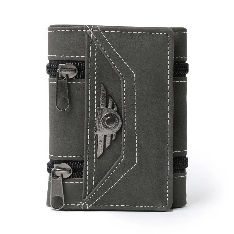 

Wallet Short Cool Three Fold MEN'S Wallet Pu Purse Wholesale Students Fashion Fashion Wallet