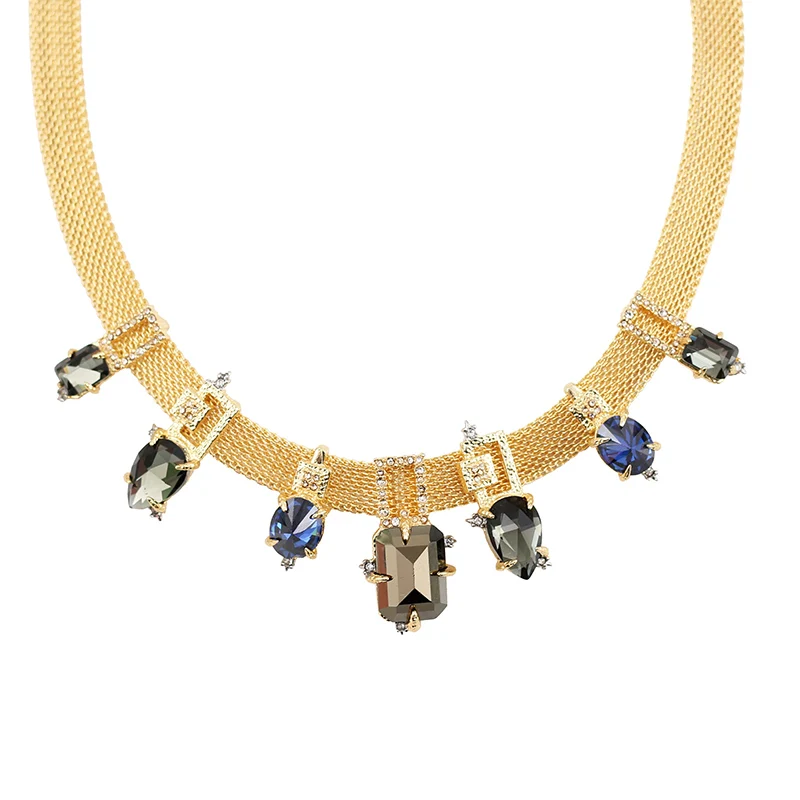 

Timeless Wonder Glam Crystal Stone Pave Snake Chain Statement Necklace Women Jewelry Gothic Brand Boho Gown Top Trendy Rare 6346