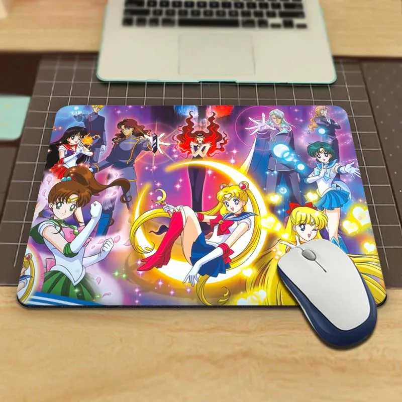 Распродажа! Популярные 1 шт. коврик для мыши Sailor Moon, коврик для игровой пк, противоскользящий мышь, коврик для оптики/мышь с трекболом - Цвет: 18x22cm