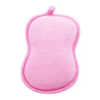 Pink 1 шт., милая детская хлопковая щетка для ванны, двусторонняя губка для ванны для малышей, пуховка для пудры, продукт для душа для новорожденных, полотенце, мяч - Цвет: Pink