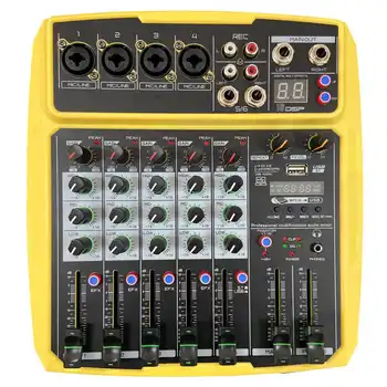 

EU Mini Mixer 4 Channel 16DSP Digital Audio Mixer Console USB MP3 Player USB Computer Recording Audio Mixing Console