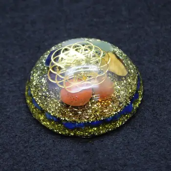 

Orgonite Pendant Necklace Natural Crystal Orgone Flower of Life Pendant Energy Chakra EMF Protection Healing