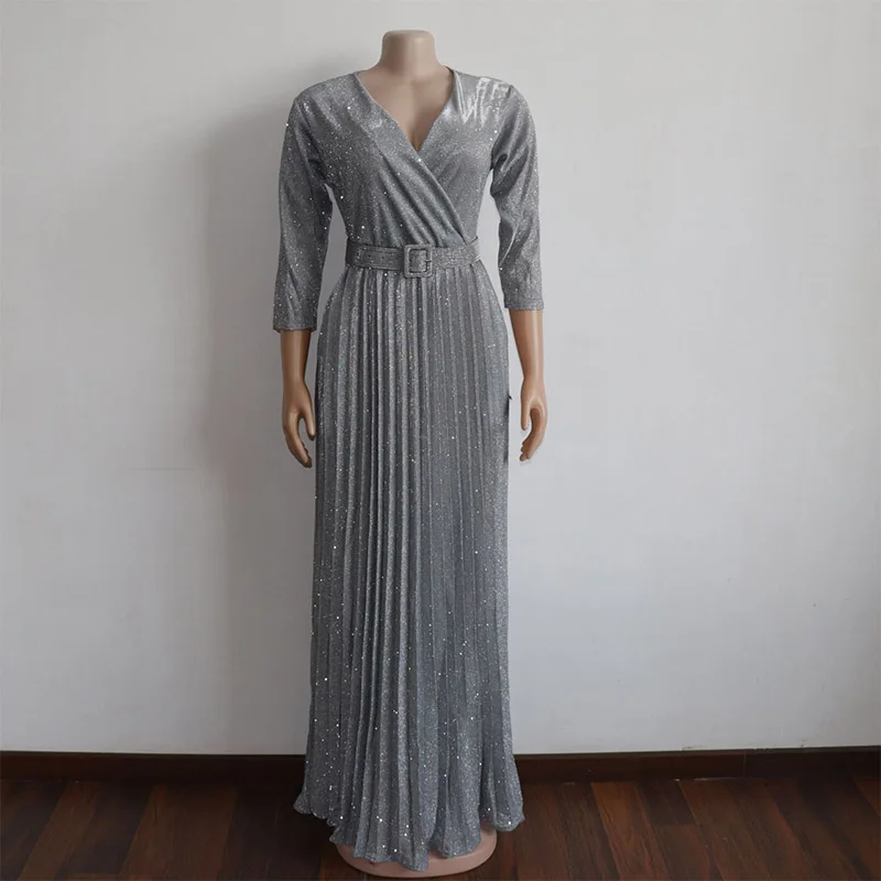 Grey Женские Модные Офисные Элегантные платья мягкие розовые серые удобные фиолетовые платья длиной до запястья 1 шт. Ealstic - Цвет: Grey