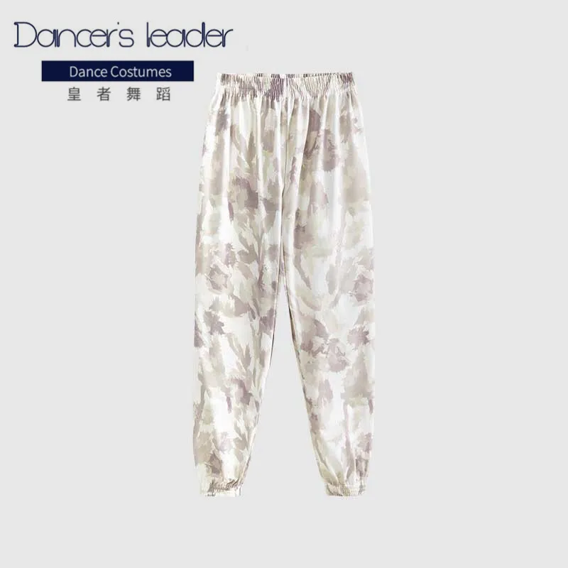 

Ballet Dance Pants Women's High Waist Printed Coated Knitted Sports Fitness Warm-up Sweat Camouflage Slimming Pants