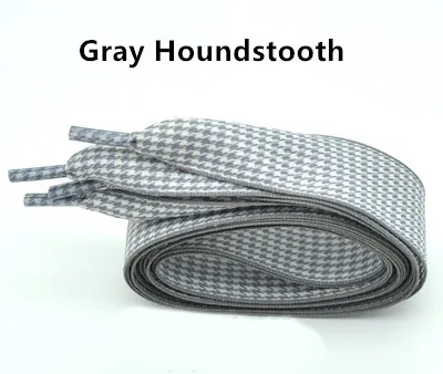Hohe Qualität 2,5 cm Britischen Stil Gitter Schnürsenkel Frauen Männer Druck Sport Casual Basketball Schwarz Weiß Schuhe Schnürsenkel – Detail 7