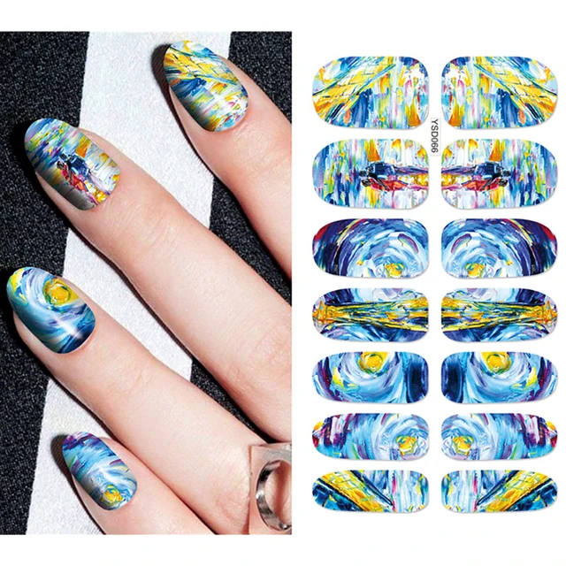 Nail Stickers For Nails Sliders 3D Color Water Transfer Nail Sticker Creativity Decoration Art Necklace Pattern Dreamcatcher YSD066