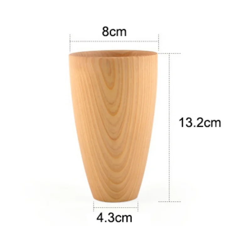 Chinese Natural Willow Wooden Cup Retro Handmade Coffee Mug Tea Beer Wine Juice Milk Water Cups Drinkware for Kitchen Tearoom