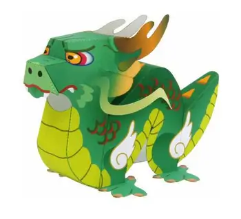 

Zodiac Dragon 3D Paper Model DIY Cartoon Three-dimensional Animal Paper Mold Handmade Children adults Educational Toy Model