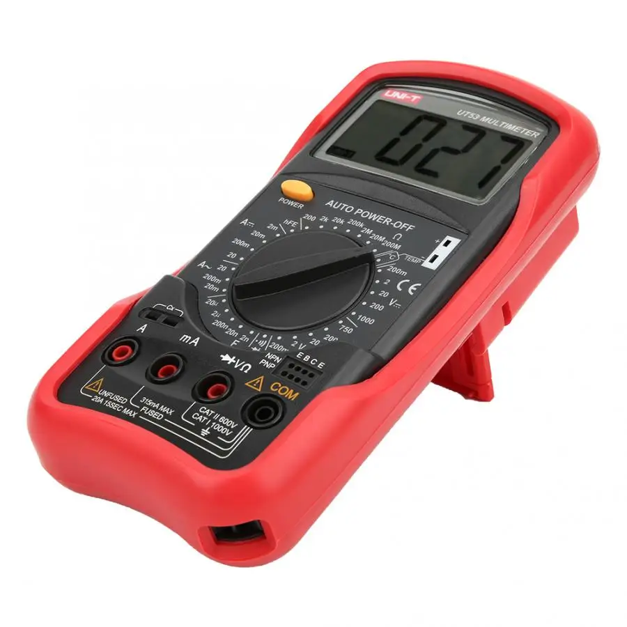 UNI-T UT53 Digital Multimeter AC DC Voltmeter Ammeter Capacitance Ohmmeter Diode/Transistor Temperature Test