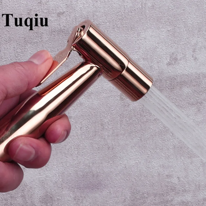 hand shower head RG Tuqiu Mano Биде опрыскиватель душ для ванной комплект Оро медный материал Shattaf душевая головка медный эжектор кран - Цвет: hand shower head RG