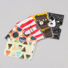 5PCs Cute cartoon student bank credit card protective cover PVC translucent frosted card holder Protector Case Bus Card Cover