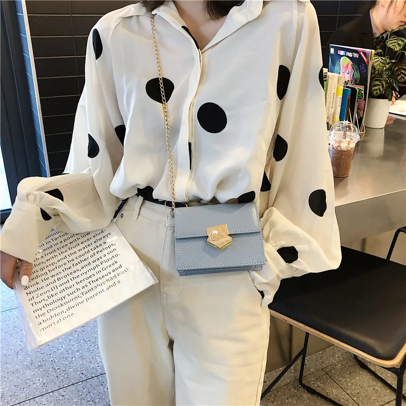 

Textured Bag Women's 2019 New Style Fashion Cool Irregular Lock Bag with Chain (Large Small) Crossbody Bag