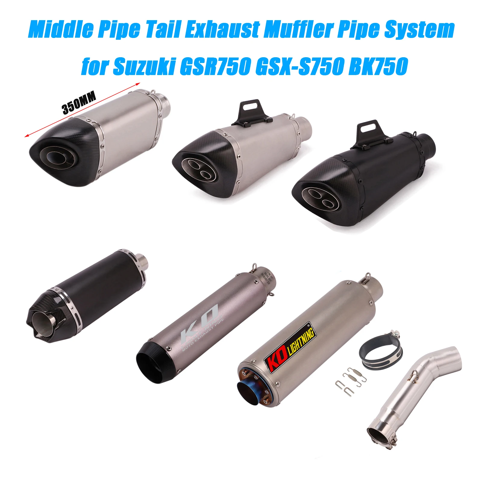 

for Suzuki GSX-S750 GSR750 Middle Link Tubes Connecting Tail Exhaust Silencer Pipe DB Killer Escape Muffler System Replace