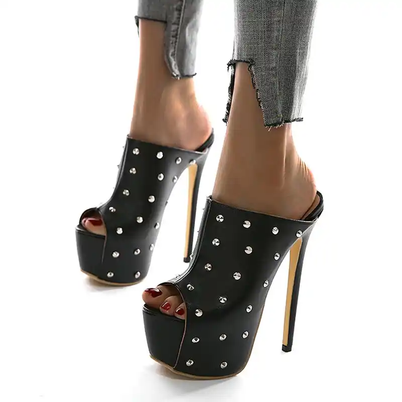 high heel mule shoes closed toe