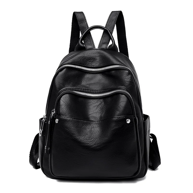 Новинка, повседневный женский рюкзак, Высококачественная мягкая кожаная женская сумка для девочек-подростков, школьная сумка, сумка на плечо, сумка mochila - Цвет: 2025-2