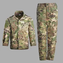 Уличная детская летняя камуфляжная одежда для лагеря, Детская тренировочная Тактическая Военная форма, рубашка, штаны, костюмы