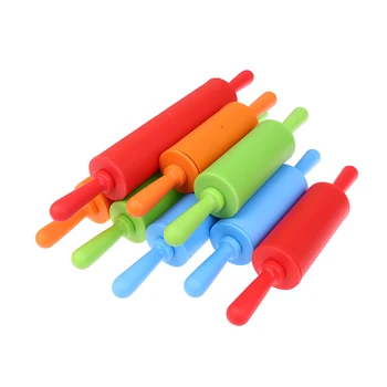

Plastic Handle Pastry Baking Tools Dough Silicone Rolling Pin Dumpling Roller Colorful Pastry Tool