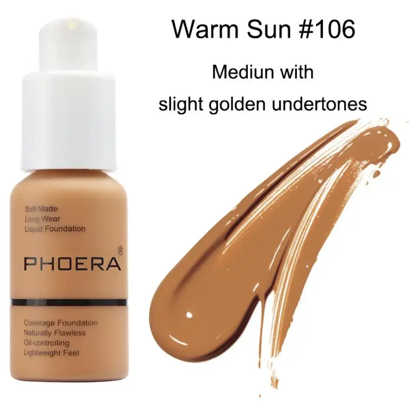 PHOERA матовый контроль масла маскирующий тональный крем - Цвет: 106  Warm Sun