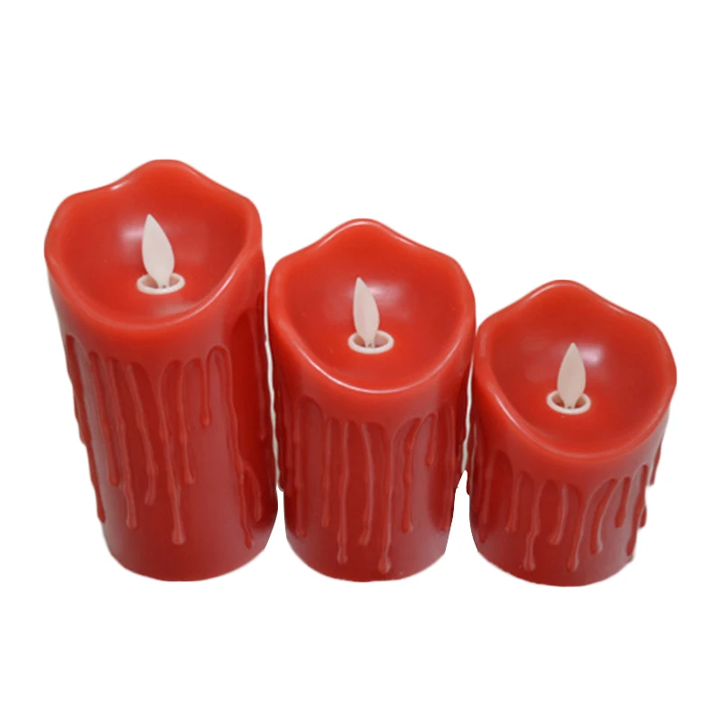 3Pcs Candle Lights Home Decoration Holders Accessories Church Christmas Gifts