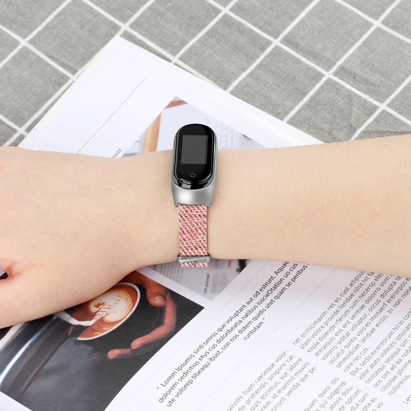 Браслет mi Band 4, металлический, нержавеющая сталь+ холст, универсальный, для Xiaomi mi, ремешок 3/4, браслет mi Band 4, напульсники mi band 4