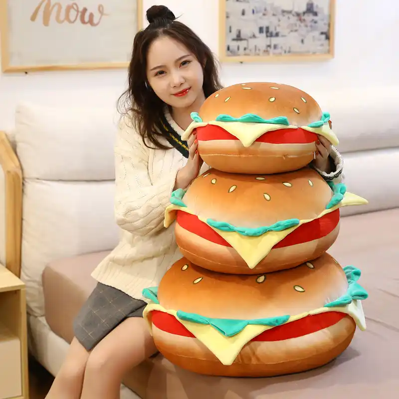 35センチメートルソフトシミュレーションハンバーガーぬいぐるみクリエイティブ食品パン枕女の子のためのソファチェアクッションぬいぐるみかわいい誕生日プレゼント Stuffed Plush Plants Aliexpress
