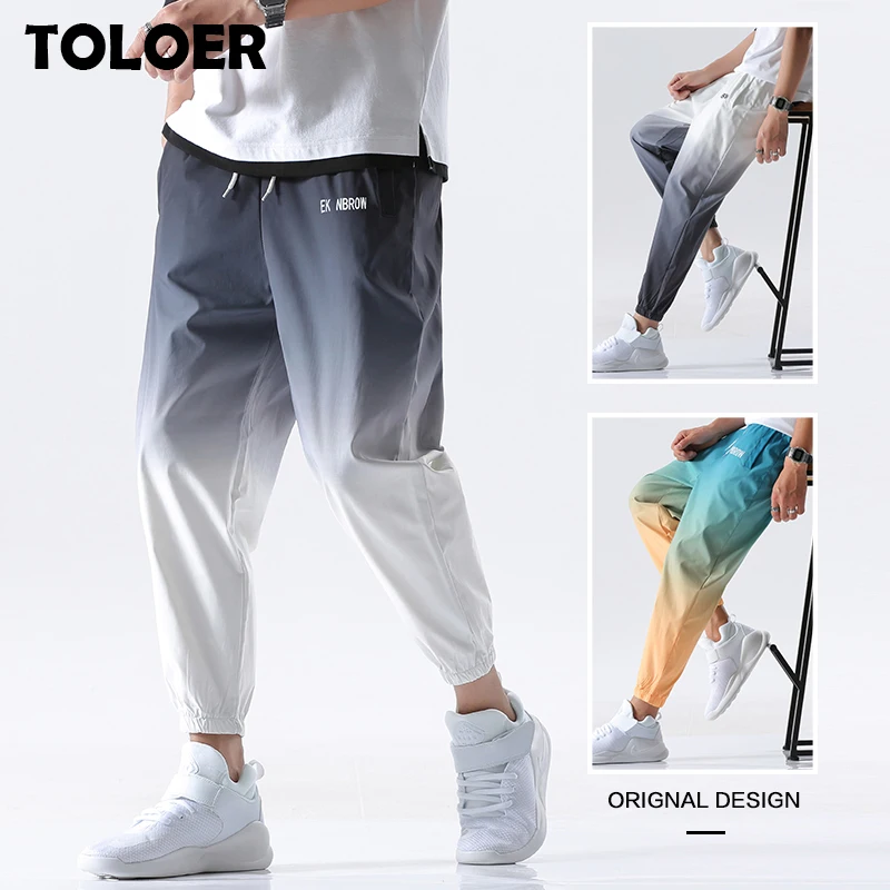 Precio bajo Ropa informal estilo Hip Hop para hombre, pantalones Cargo informales con cintura elástica, Color gradiente, harén, novedad de 2021 DolGYpxg93z