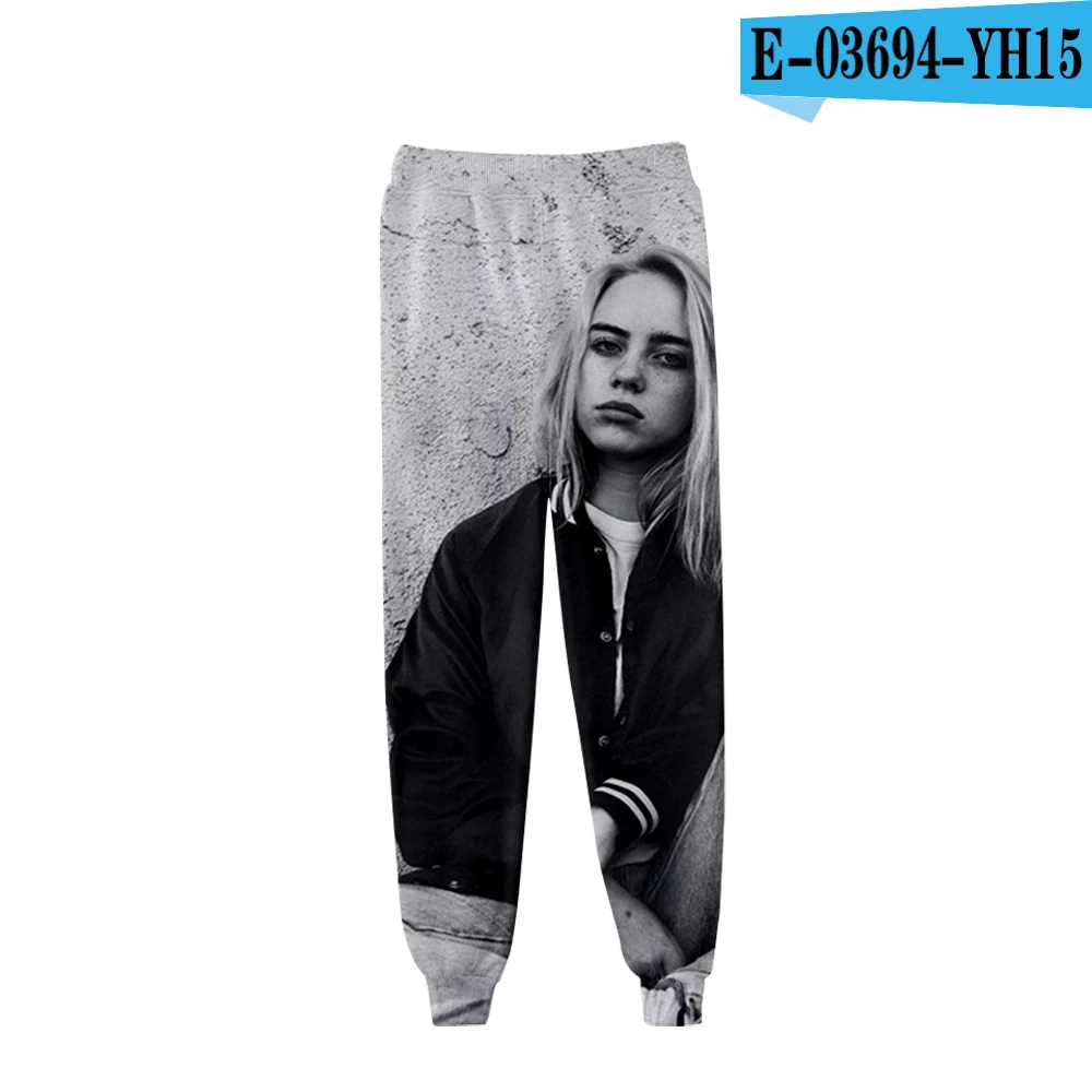 Повседневные брюки Billie Eilish3D с популярным принтом, мужские и женские модные новые осенние и зимние 3D комфортный для мальчиков и девочек синие спортивные штаны - Цвет: 3D pants