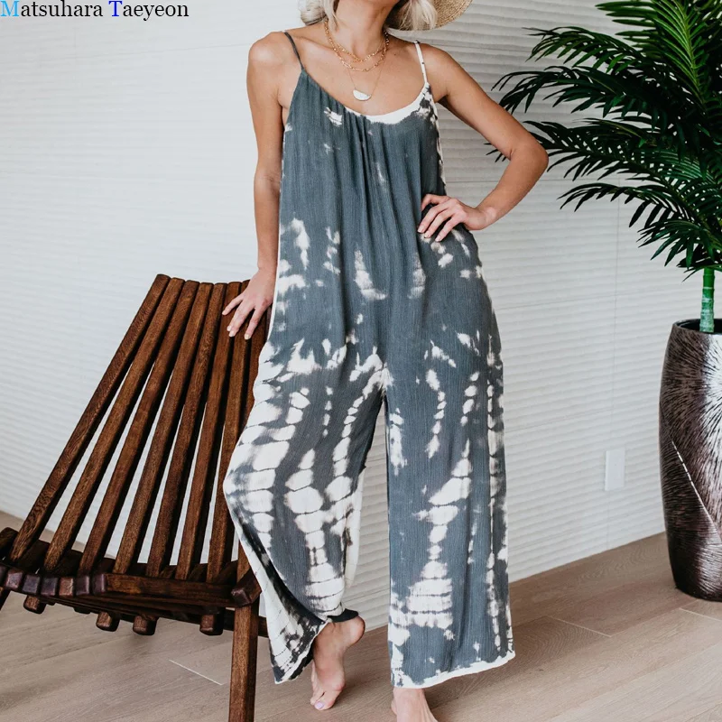 Summer Women Jumpsuit Casual Long Trousers Denim Pants Wide Leg Rompers Fashion Romper Overalls Jumpsuits for Women