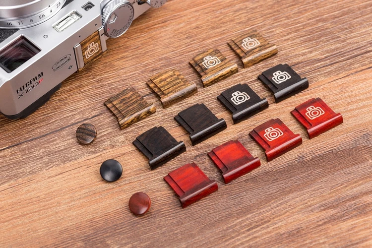 

Wooden Surface Camera Hot Shoe Protective Cover Wood Shutter Release Button for Fujifilm Fuji X100F X-Pro2 XT20 XT30 XT3 XE3