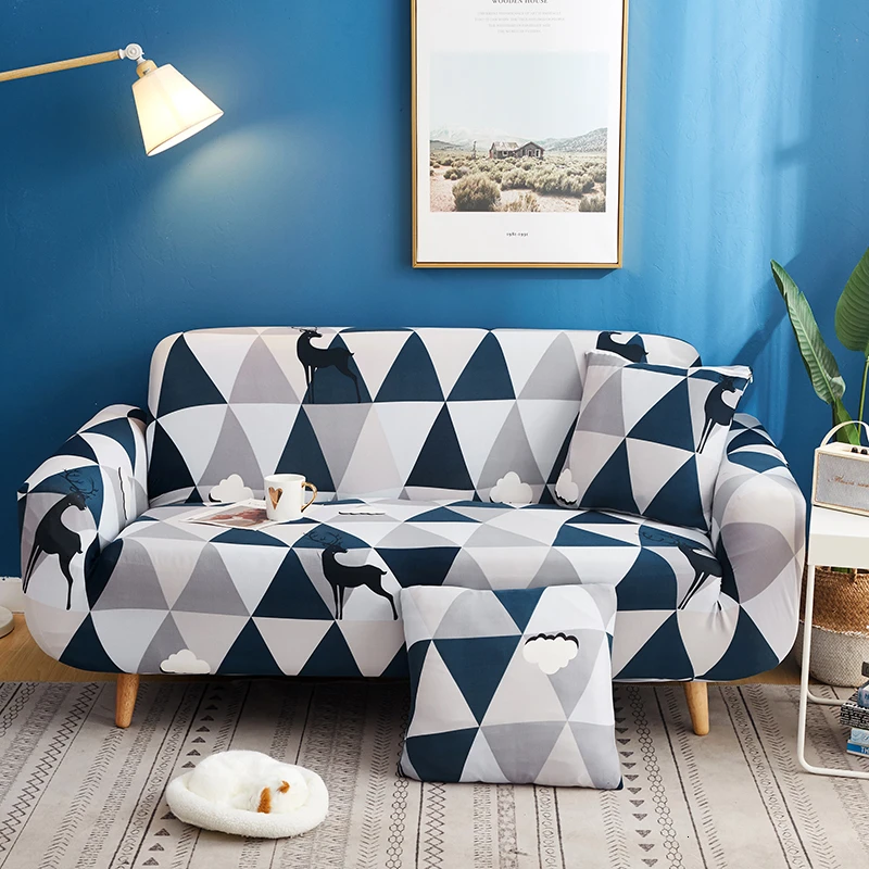 

Loveseat Sofa Cover Tight Wrap Geometric All-Inclusive Elastic Stretch Couch Cover Slipcover Furniture Polyester Pet Protector