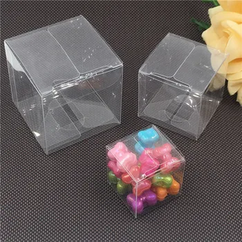 

12 Pcs Various sizes Transparent Clear Gift Candy Box Square PVC Chocolate Bags Boxes Wedding Favor Party Event Decoration