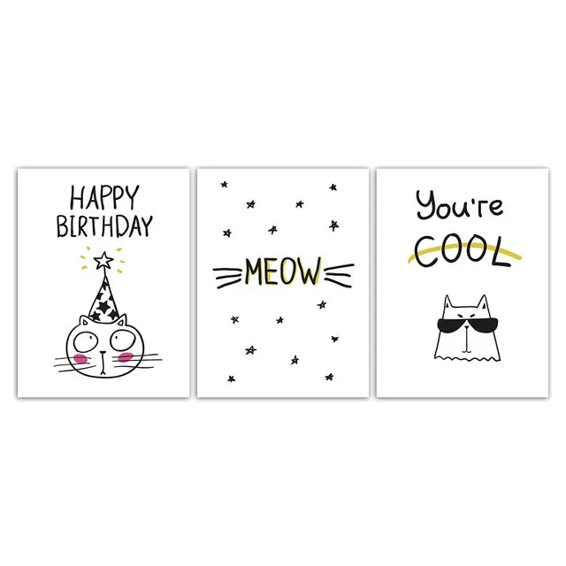 

Through Cute Cat English Posters And Hd Printing Nordic Creative Watercolor Paintings With Abstract Pictures Wedding Decorations