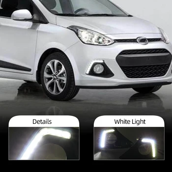 

Car Flashing 1Pair Car LED Day Light DRL Daytime Running Light Driving Fog Lamp For Hyundai I10 2013 2014 2015 2016 Car Styling