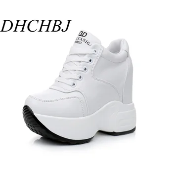 Women's Ankle Boots 2026 Autumn PU Leather Shoes Woman Platform Height Increased Sneakers 11 CM Thick Sole Wedges White Boots 1