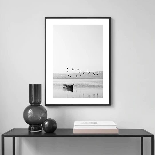 Nordic Black and White Marine Photography Art Print – Sexy Nude Women