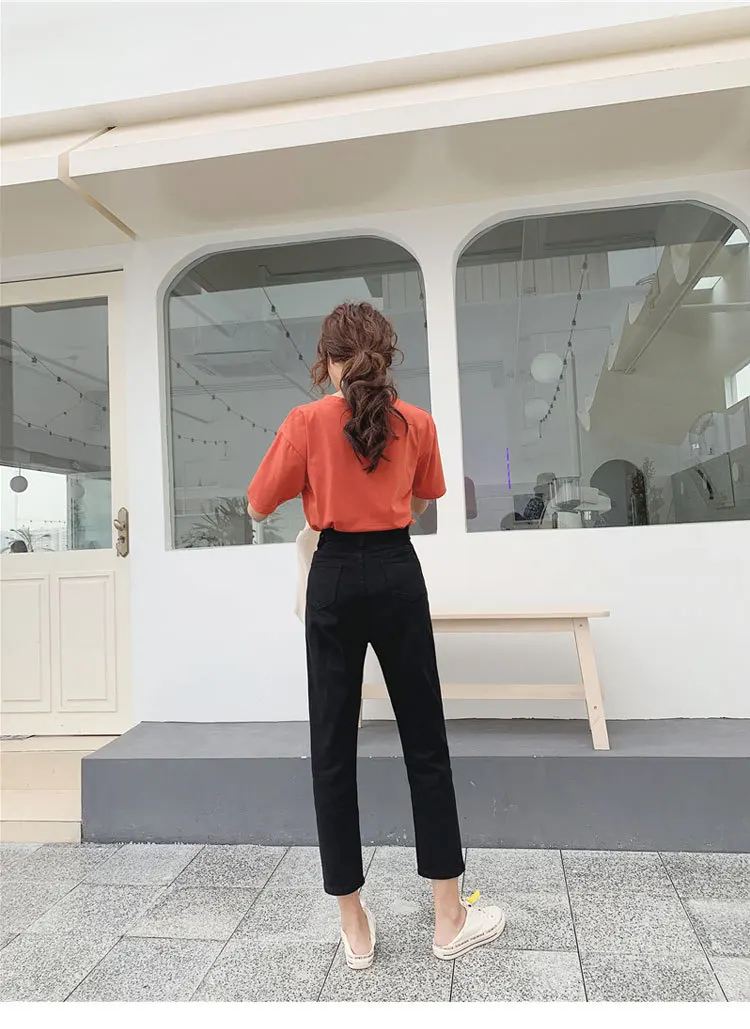 Женские джинсы с высокой талией, плюс размер, Boyfriend 5XL, длина по щиколотку, корейская мода, повседневные, стрейч, уличная одежда, подходят ко всему, женские брюки s