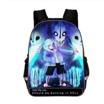 

Children's Anime Undertale sans red heart Backpack Printing Knapsack Canvas School Bags Travel Bag Laptop traveling rucksack