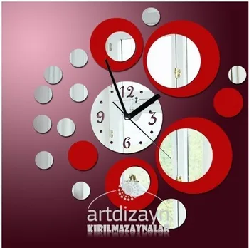 

Hot Sales Creative Home Background Mirror Sticker DIY Circle Art Acrylic Wall Clock Decoration