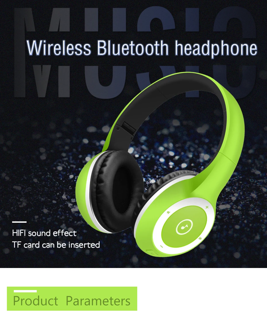 Bluetooth-наушники с картой памяти, гарнитура для спорта, Mp3 плеер, складная гарнитура, беспроводная Bluetooth 4,0, наушник