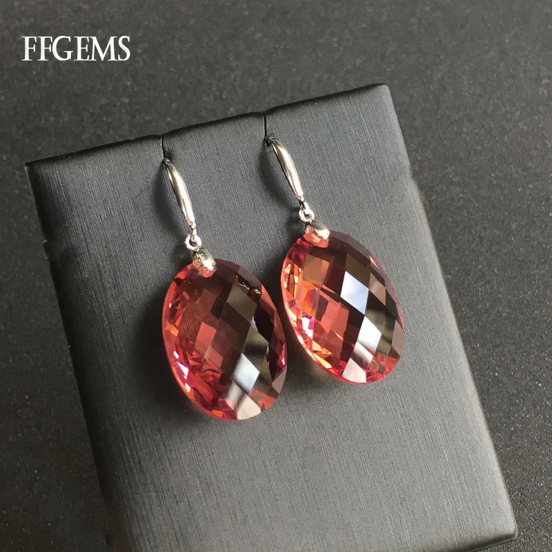 

FFGems Big Stone Oval18*25mm Zultanite Earring 925 Silver Sterling Diaspore Stone Color Change Fine Jewelry For Women Party Gift