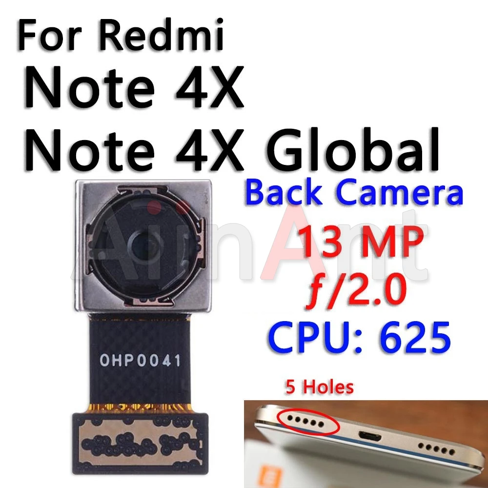 Оригинальная маленькая фронтальная камера Flex для Xiaomi Mi Redmi Note 4 4A 4X Pro Global основная