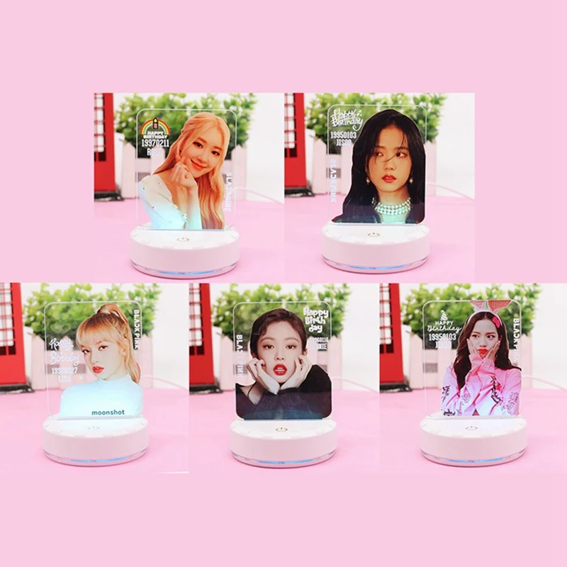 

Blackpink Members Colorful LED Night Light Kill This Love Table Desk Lamp Fans Support Gifts Stationery Set
