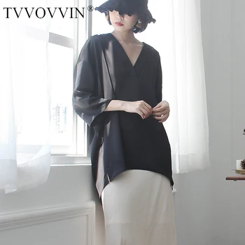 

Korea V-neck Shirt Women Spring and Summer New 2020 Cotton Ladies Blouses and Tops Temperament Casual Women Clothing Z014