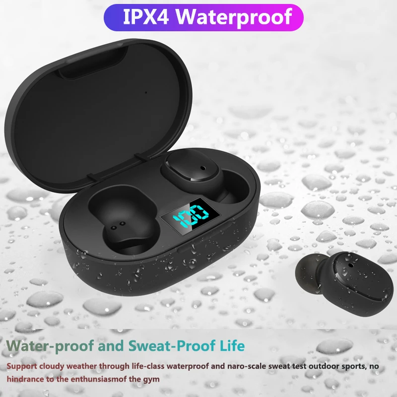 E6S TWS Wireless Bluetooth 5 0 Earphone True Headphones With Mic Handsfree AI Control Earphone Stereo Headset For xiaomi Redmi