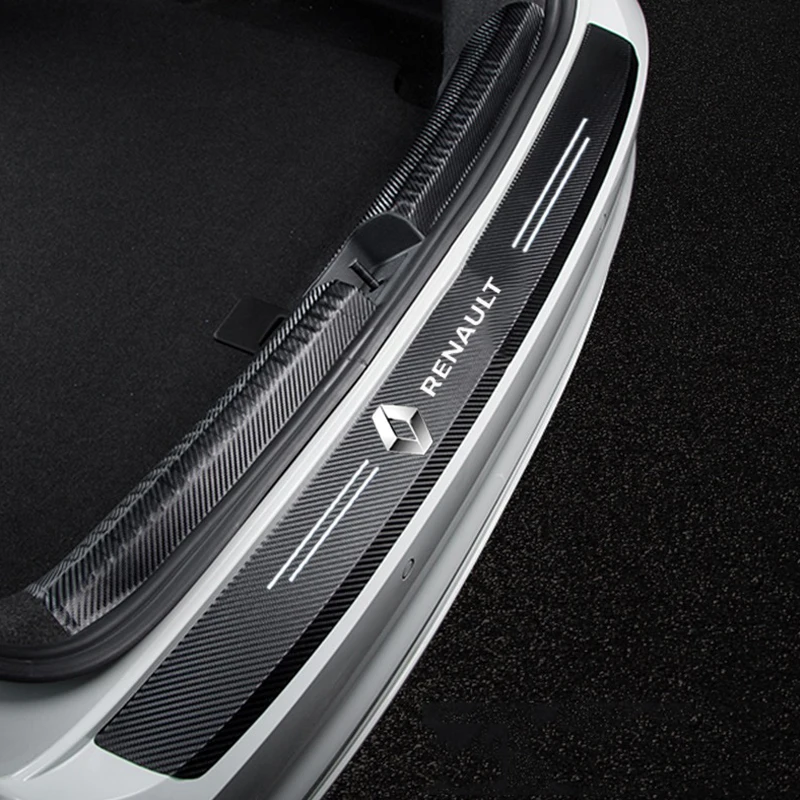 Car sticker trunk protection decoration modification to prevent scratches Carbon fiber skin texture For Renault Accessories | Автомобили и