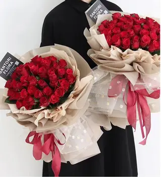 

40pcs Soft light waterproof flower wrapping paper presents wrapped solid paper free shipping