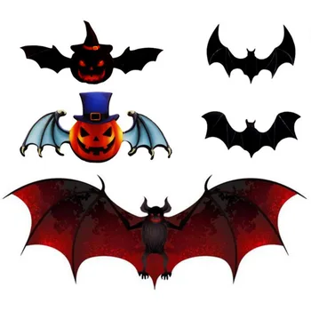 

New Animal Bat Sticker Decal Removable Halloween Festival Decor Black DIY Wall Sticker Poster Wallpaper Party Home Decoration