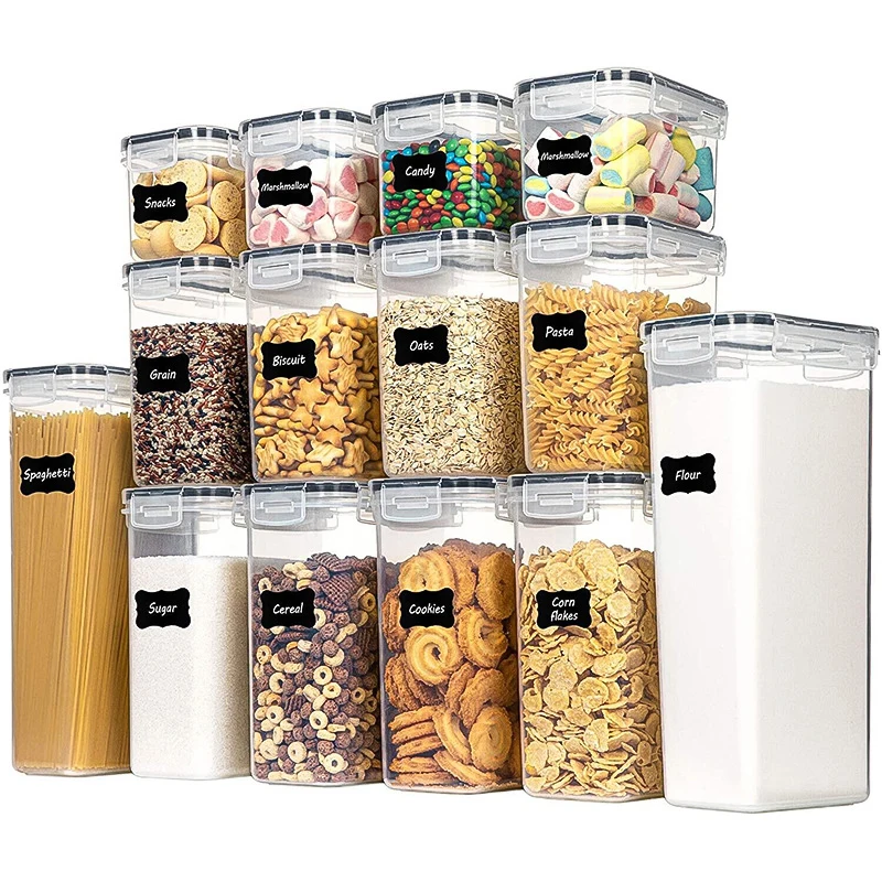 Airtight Food Storage Containers with Lids Jar Set Kitchen Bulk Sealed Cans Refrigerator Multigrain Tank Container for Cereal